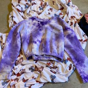 New crew refuge athletics purple tie dye sweatshirt/size medium/oversized